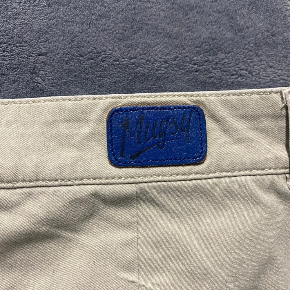 Mugsy Teddys Mens Khaki Chino Shorts Size 38 w/ 9 Inch Inseam Stretch K6SNLK Tan